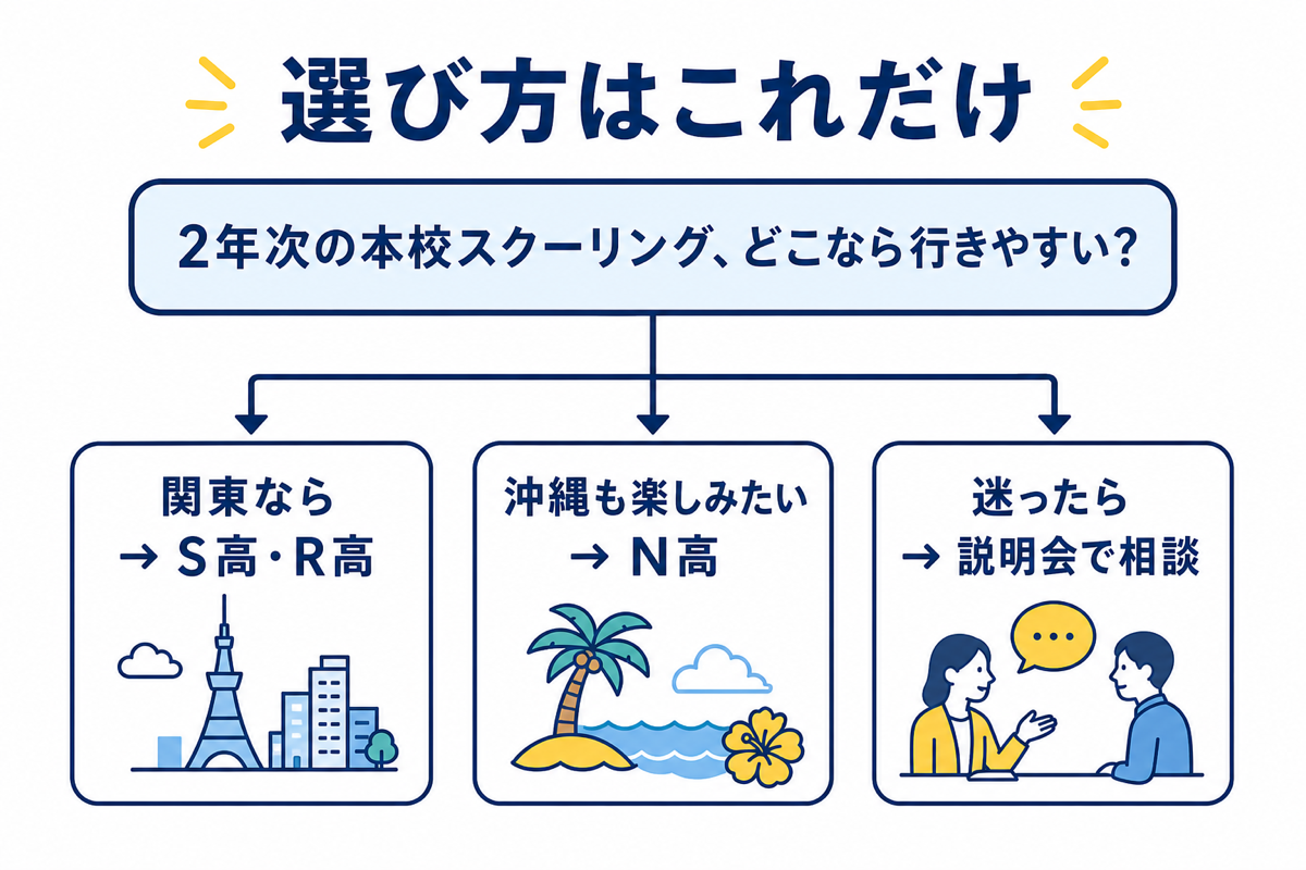 N高・S高・R高の選び方フロー