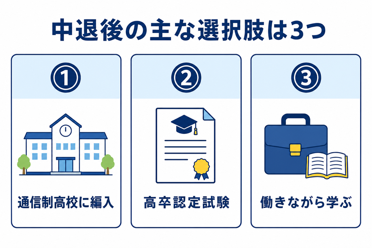 中退後の3つの選択肢