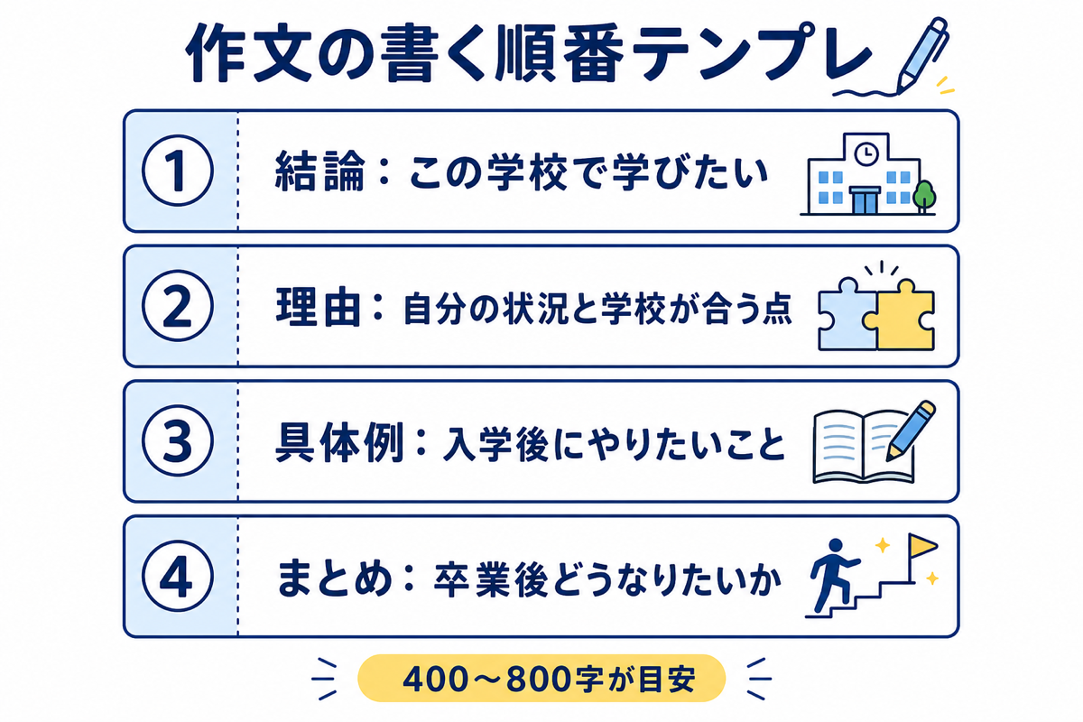 作文の書く順番テンプレート